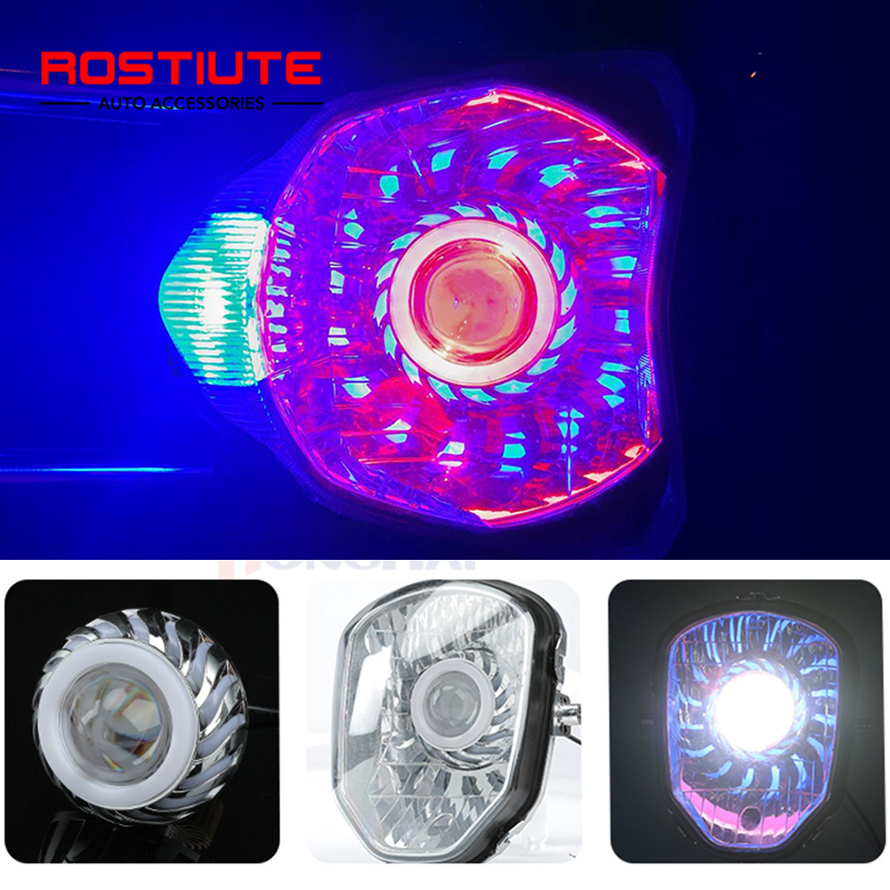High/Low Beam Double Angel Eye - đánh giá và giá Universal Motorcycle Led Headlight Projector