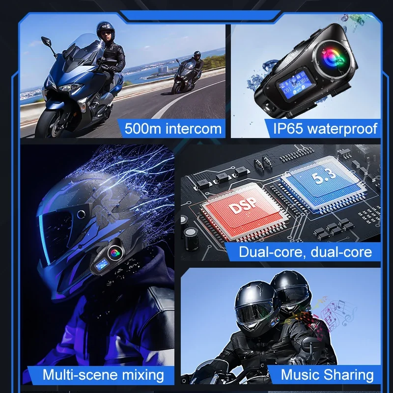 Large Screen Display Helmet In - đánh giá và giá Universal Motorcycle Helmet Intercom Headset
