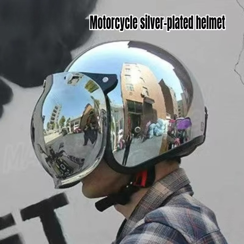 Hot Unique Silver Plating Open - đánh giá và giá Vintage Open Face Retro Helmet